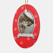 Crimson Paw Print Pet Ornament (Links)