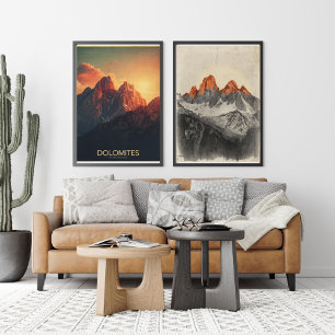 Crimson Peaks – Vintage Dolomieten Reizen Poster