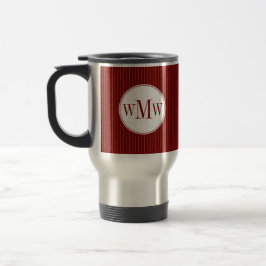 Crimson Pinstripe Monogram Mok