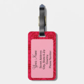 Crimson Red Arabesque Moroccan Bagagelabel (Achterkant verticaal)