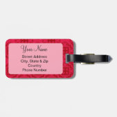 Crimson Red Arabesque Moroccan Bagagelabel (Achterkant horizontaal)