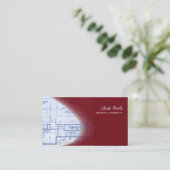 Crimson Red Architect visitekaartjes (Staand voorkant)