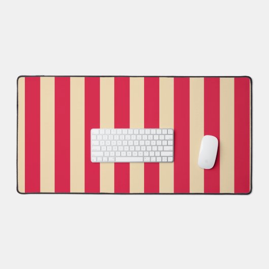 Crimson Red & Beige Striped Desk Mat – Customize (Clavier et souris)