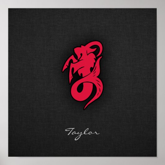 Crimson Red Capricorn Poster (Voorkant)