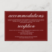 Crimson Red Classic Minimaal Script Elegant Informatiekaartje (Voorkant)