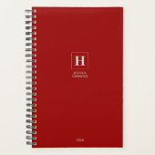 Crimson Red Classic Monogramme personnel hebdomada (Devant)