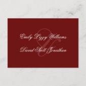 Crimson Red Classic Script Elegant Informatiekaartje (Achterkant)