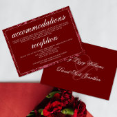 Crimson Red Classic Script Elegant Informatiekaartje