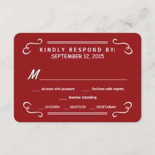 Crimson Red Eat Drink & RSVP Rustic Mariage Répons