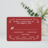 Crimson Red Eat Drink & RSVP Rustic Mariage Répons (Debout devant)