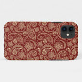 Crimson Red en Beige Creme  Paisley Case-Mate iPhone Case (Achterkant (horizontaal))