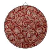 Crimson Red en Beige Creme  Paisley Dartbord (Voorkant)