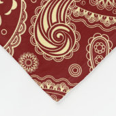 Crimson Red en Beige Creme  Paisley Fleece Deken (Hoek)