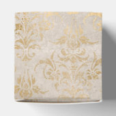 Crimson Red en Gold  Damask Bedankdoosjes (Bovenkant)