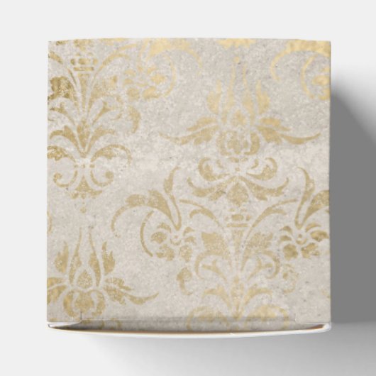 Crimson Red en Gold  Damask Bedankdoosjes (Bovenkant)