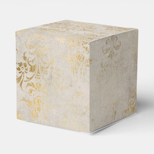 Crimson Red en Gold Damask Bedankdoosjes (Achterkant)