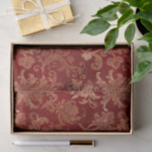 Crimson Red en Gold Damask Tissuepapier (Geschenk)
