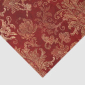 Crimson Red en Gold Damask Tissuepapier (Detail)