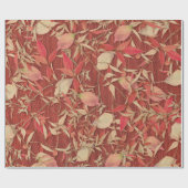 Crimson Red Fall laat Burlap inpakpapier achter (Vlak)
