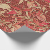 Crimson Red Fall laat Burlap inpakpapier achter (Hoek)