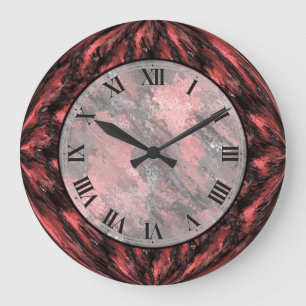 Crimson Red Faux Marble Wall klok