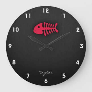 Crimson Red Fish Botten Grote Klok