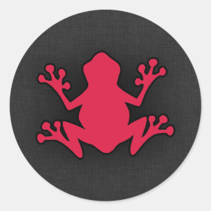 Crimson Red Frog Ronde Sticker