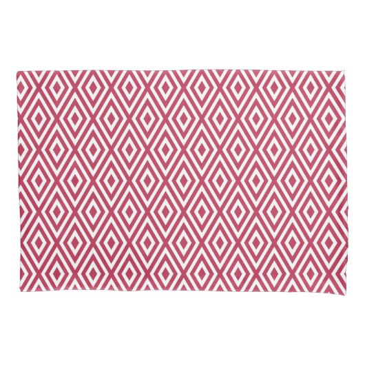 Crimson Red Geometric Pattern Kussensloop (Voorkant-Links)