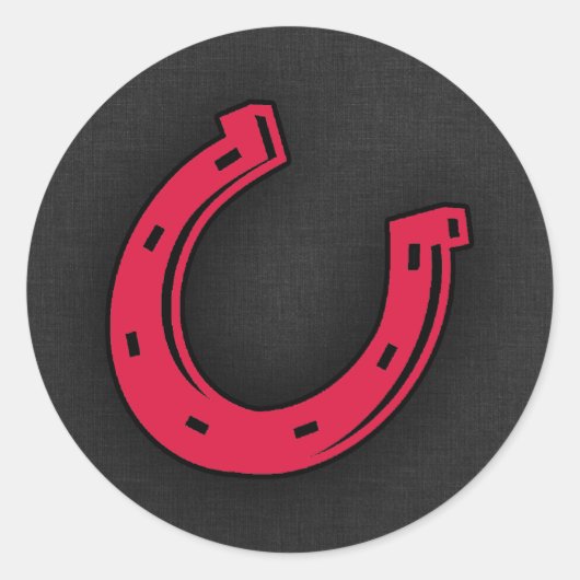 Crimson Red Hoefijzer Ronde Sticker (Voorkant)
