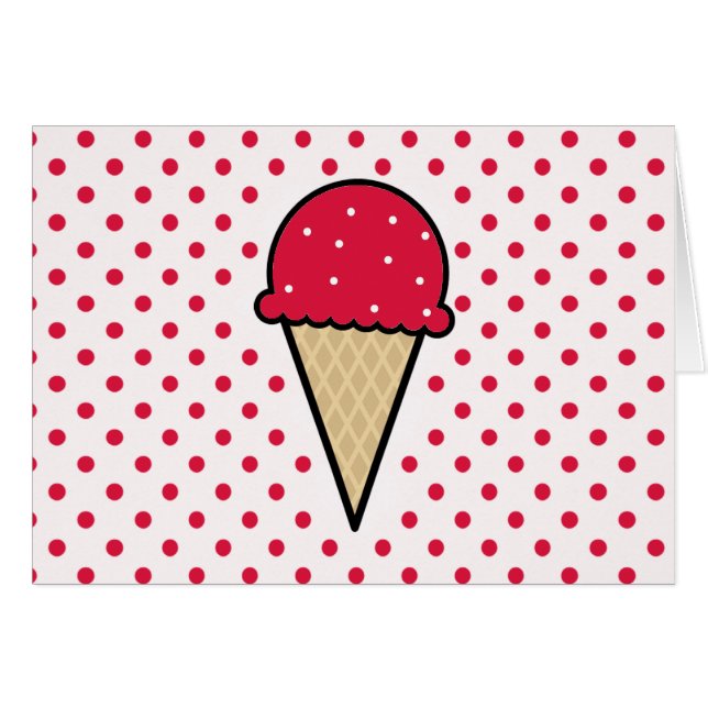 Crimson Red Ice Cream Cone (Voorkant Horizontaal)
