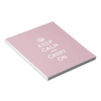 Crimson Red Keep Calm en Carry On (witte tekst) Notitieblok