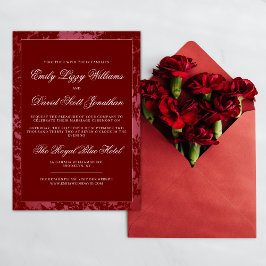 Crimson Red Klassieke Kalligrafie Script Elegant Kaart