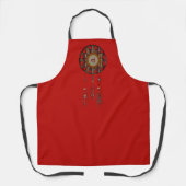 Crimson Red Monogrammed Apron met Dreamweaver Schort (Voorkant)