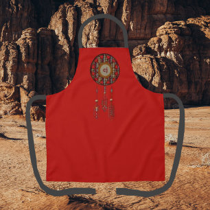 Crimson Red Monogrammed Apron met Dreamweaver Schort