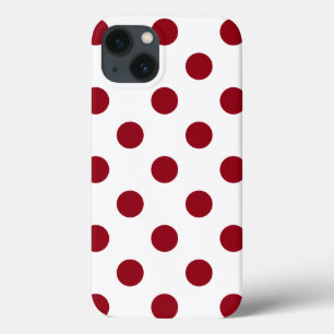 Crimson Red Polka Dots Circles iPhone 13 Hoesje