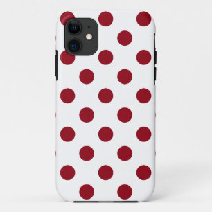 Crimson Red Polka Dots Circles iPhone 11 Hoesje