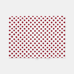 Crimson Red Polka Dots Circles Fleece Deken