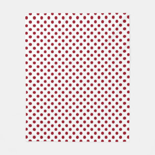 Crimson Red Polka Dots Circles Fleece Deken