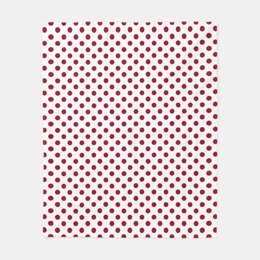 Crimson Red Polka Dots Circles Fleece Deken (Voorkant)