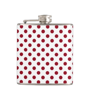 Crimson Red Polka Dots Circles Heupfles