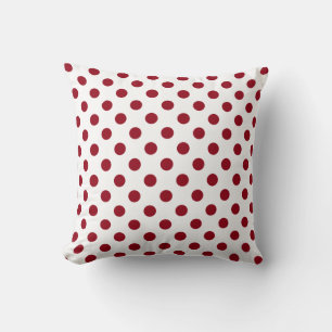 Crimson Red Polka Dots Circles Kussen