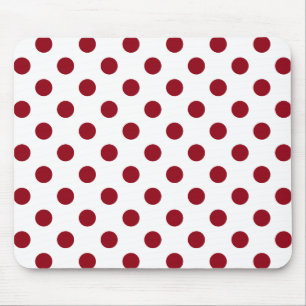 Crimson Red Polka Dots Circles Muismat