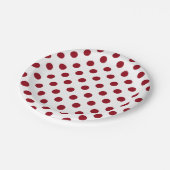 Crimson Red Polka Dots Circles Papieren Bordje (Gekanteld)