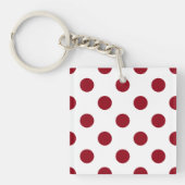Crimson Red Polka Dots Circles Sleutelhanger (Voorkant)