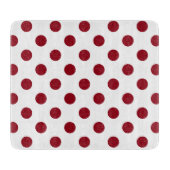Crimson Red Polka Dots Circles Snijplank (Voorkant)