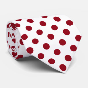 Crimson Red Polka Dots Circles Stropdas