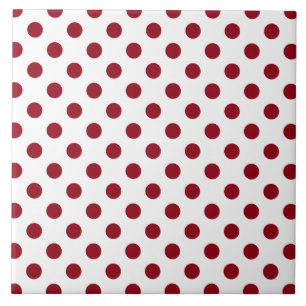 Crimson Red Polka Dots Circles Tegeltje