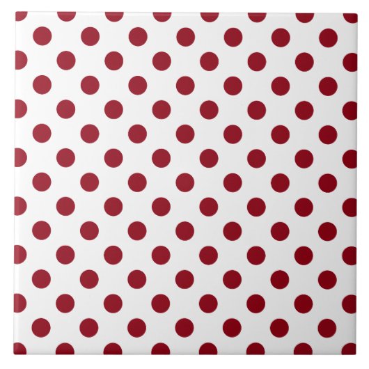 Crimson Red Polka Dots Circles Tegeltje (Voorkant)