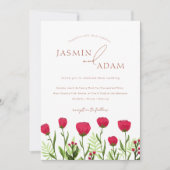 Crimson Red Poppies Floral Wedding Kaart (Voorkant)