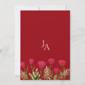 Crimson Red Poppies Floral Wedding Kaart (Achterkant)